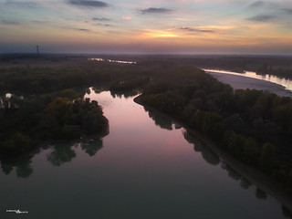 sunset on the Po river