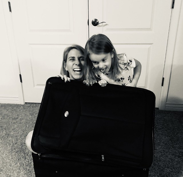9.30.18 Me: Let’s see if we can fit in the suitcase.  My hubby: You really think that’s a good idea? Me: (see photo)