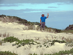 0291b - Stan on dune at Point Moore Beach_Geraldton, W Australia_Aug 2018