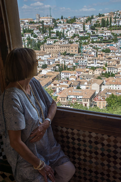 Sue and View of Granada from the Alhambra