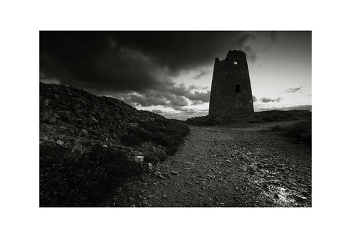 parysmountain coppermining amlwch anglesey windmill mono black white heritage rocks northwales clouds