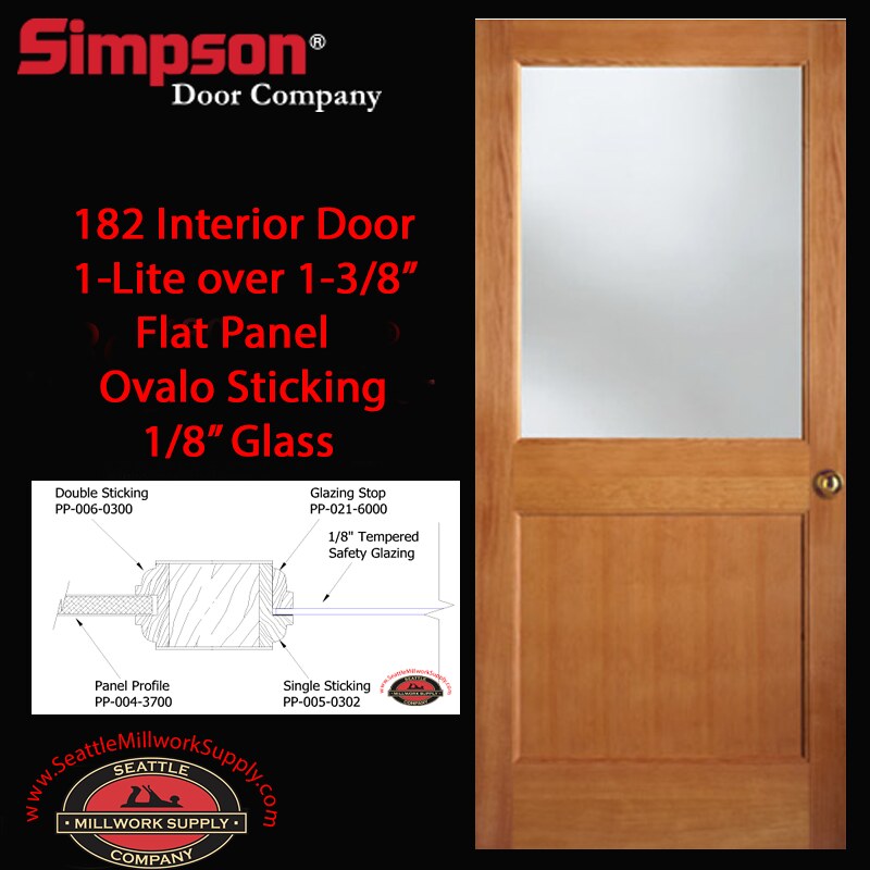 Simpson 182 Interior Door 1 Lite 1 Flat Panel Byron