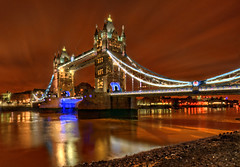 Tower Bridge at night painting