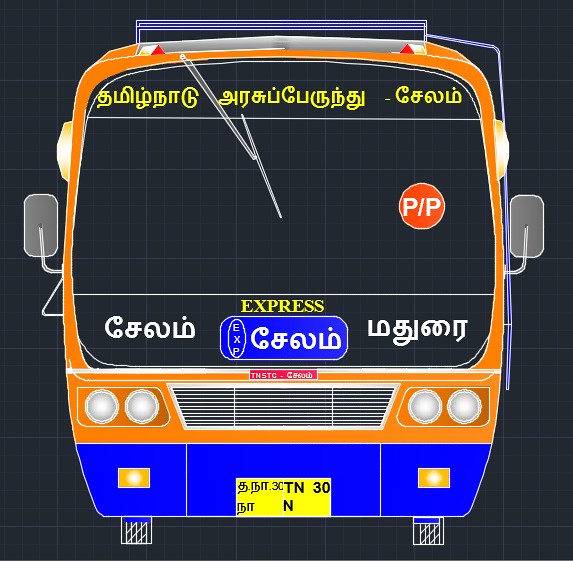 #CAD_DRAWING Apple Cut Model!  த.நா.அ.போ.க #சேலம்  #TNSTC_Salem   சேலம் - மதுரை Salem - Madurai  #வழி: நாமக்கல், கரூர், திண்டுக்கல்  #Via: Namakkal, Karur, Dindigul  #கூண்டு: நாமக்கல் கூண்டு கட்டுமான பணிமனை #Coach: Namakkal Body Building Unit  சாந்தப்பிரி
