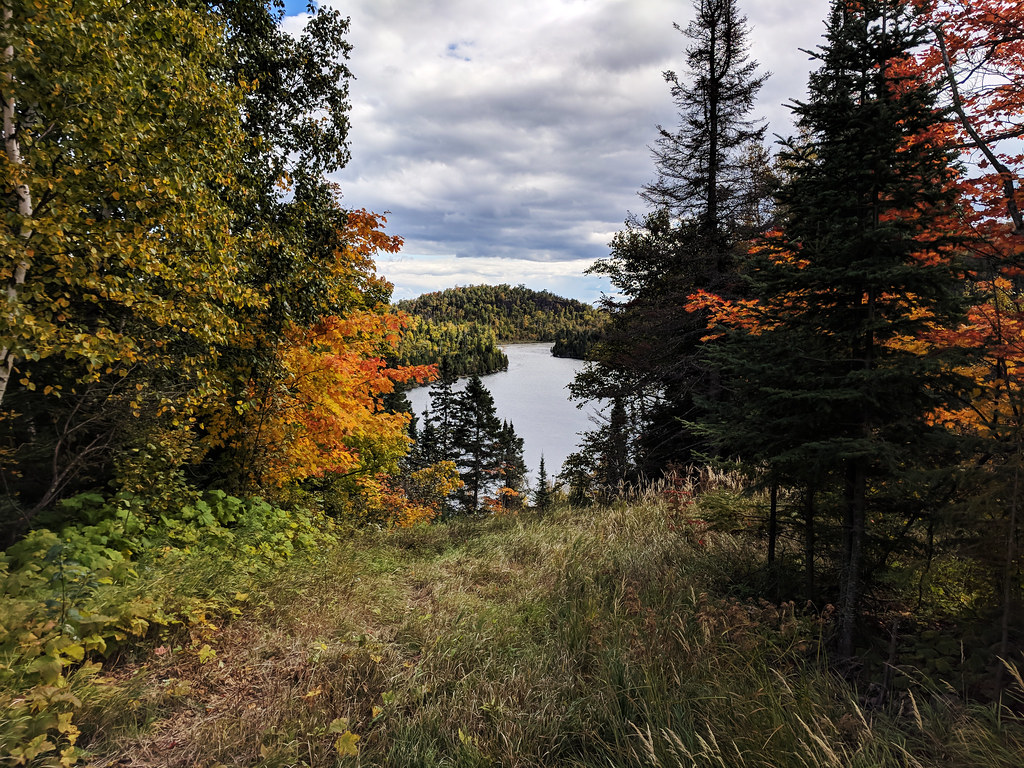 Fall colors overlooking Johnson Lake in Finland, Minnesota