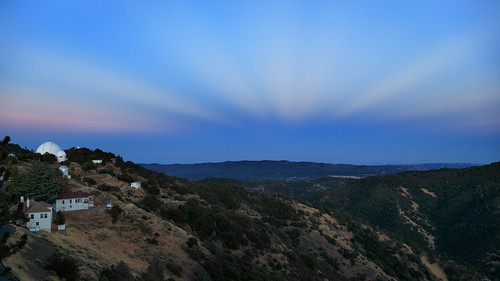 mounthamilton lickobservatory santaclaracounty california landscape sky crepuscularrays dusk bluehour