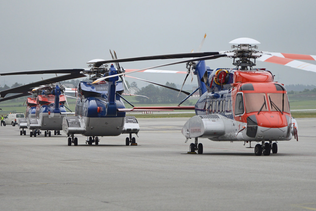 Sikorsky S-92s on the ramp at Sola. 12-6-2017