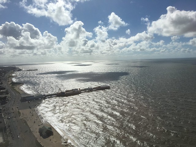 View of the sea from top of Blackpool Tower.
