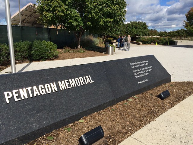 Pentagon Memorial . 184 people lost their life 9/11 2001