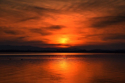 jeziorootmuchowskie lake jezioro water sunset colours reflections nature hills mountains sudety landscape view orange sun summer polska poland opolszczyzna