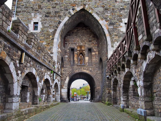 Ponttor medieval city gate, c1375  - Aachen, North Rhine-Westphalia, Germany..