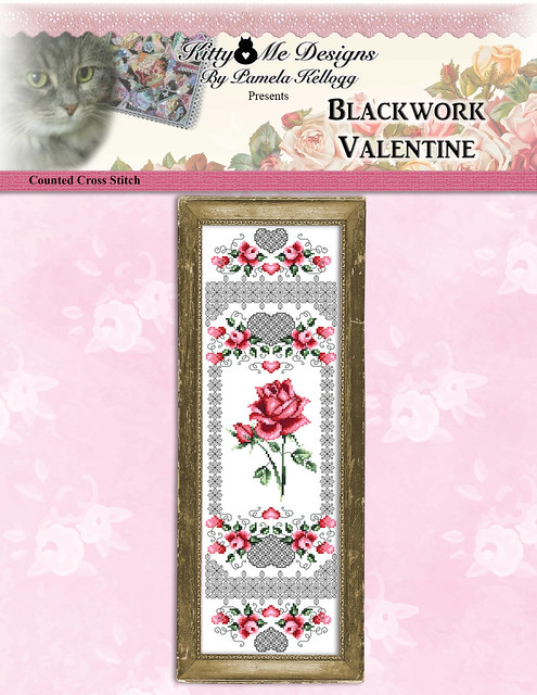 Blackwork Valentine Cross Stitch Pattern