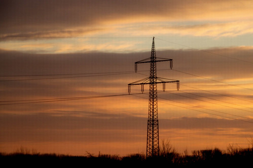 sonne sun sonnenaufgang sunrise elektrizität electricity himmel sky morgen morning münsterland