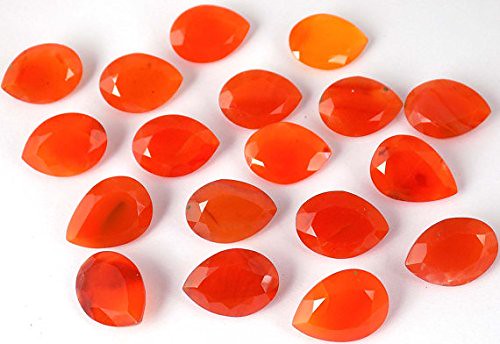 natural carnelian pear faceted loose gemstone