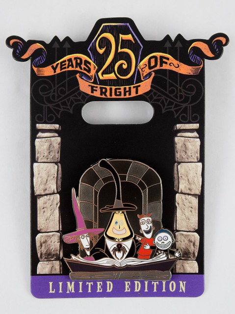 Disneyland Purchases - 2018-10-07 - 25 Years of Fright Pin Collection - Mayor and Lock, Shock and Barrel - On Card - Happy Face