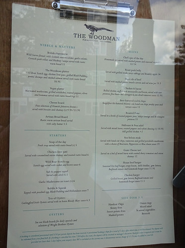 Menu (Oct 2018) at the Woodman, Battersea, London SW11 | by Kake .