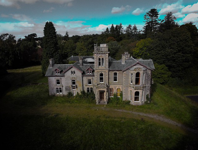 Abandoned Mansion Perthshire from Drone