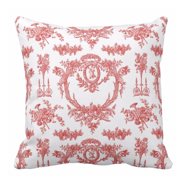 Marie Toile strawberry pillow