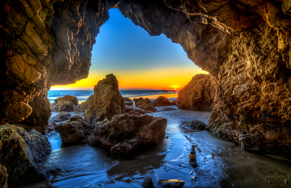 Malibu Sea Cave Sunset High Res Malibu Landscape Seascape Sunset