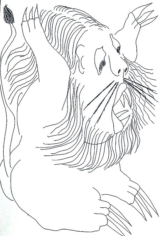 A drawing of a lion Drawings of lions Sketch of an animal … | Flickr