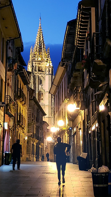 At night in Oviedo, Spain