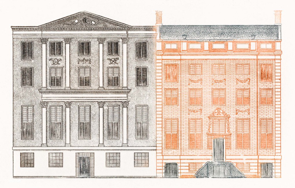 Traditionele smalle grachtenpanden in Amsterdam met steile trappen