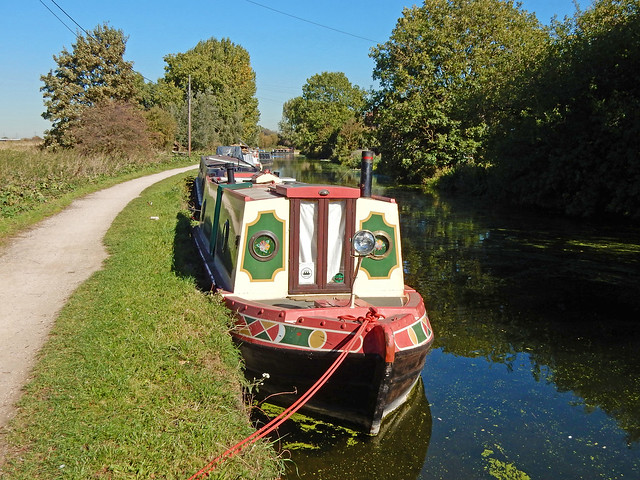 Colourful narrowboat, River Lee Navigation, near Enfield Lock