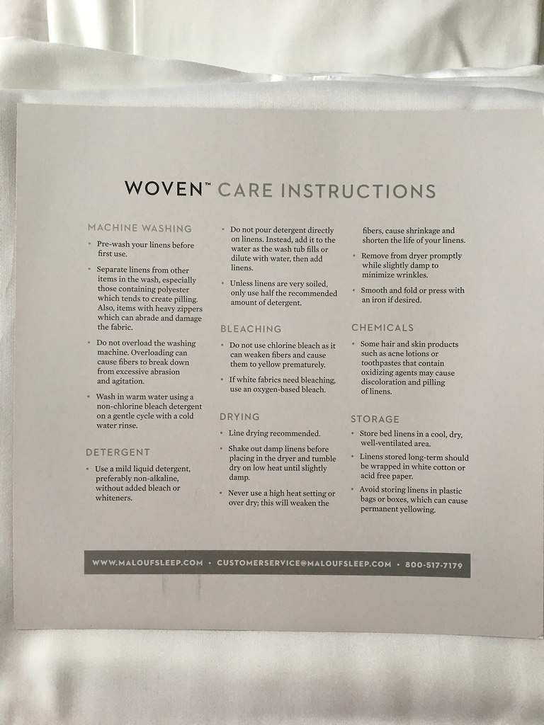 Malouf Woven Tencel Sheets Care Instructions | thesleepjudge… | Flickr
