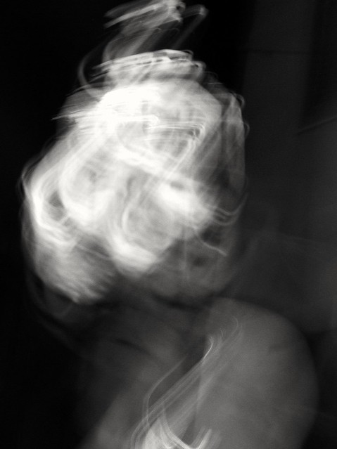 Iluminated woman (ICM+zooming effect)