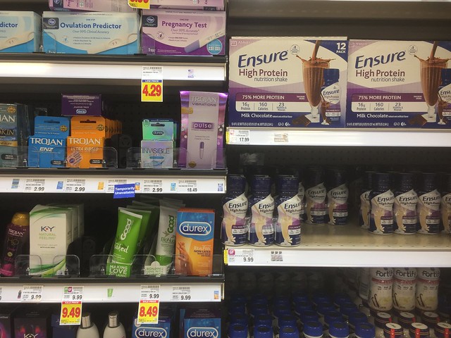 What? #Condoms #Pregnancy Tests and #Ensure? – h