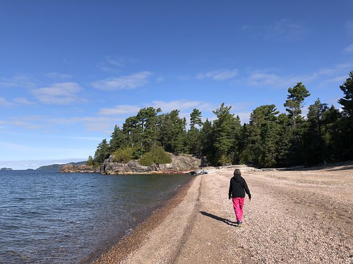 Lake Superior Park Linda on the beach