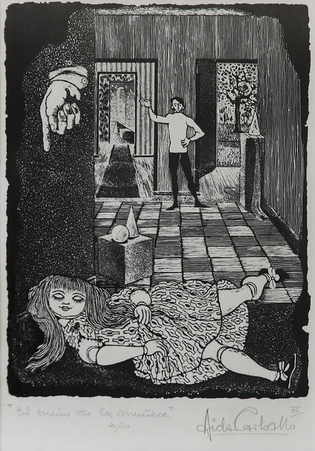 CARBALLO, Aída. El sueño de la muñeca, 1975. Xilografía 47,5 x 32 cm