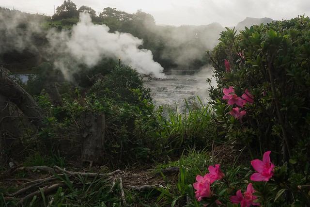 Volcanic steam from the depths below the Azores Islands
