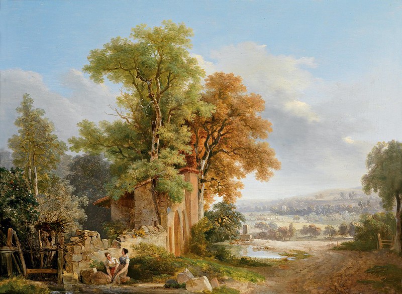 Wolfgang Adam Töpffer - Wäscherinnen vor weiter Landschaft (1805)