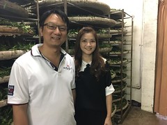Mr Chang with his wife in their tea factory.