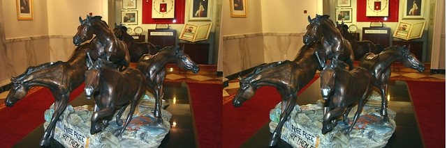 Bronze horses at the Reagan Presidential Library
