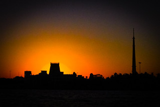 Silhouette of Rameswaram Temple & TV Tower