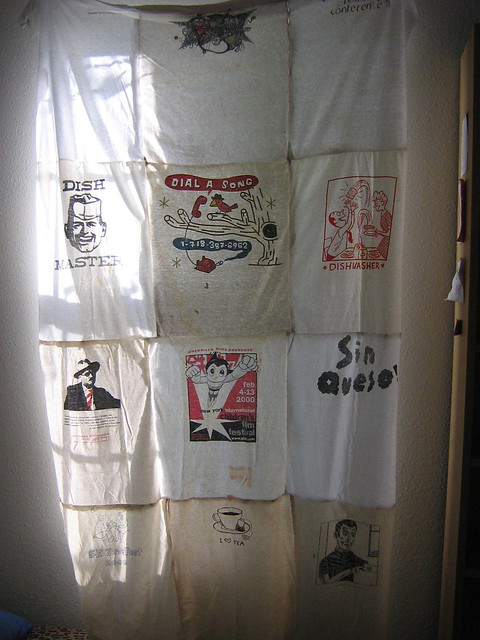 curtain made out of old tshirts