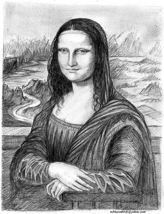 monalisa Leonardo da Vinci {pencil sketch} a photo on