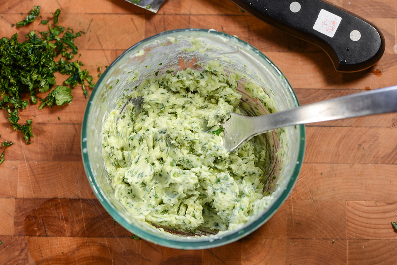 Smoked Ribeye with Cilantro-Lime Butter