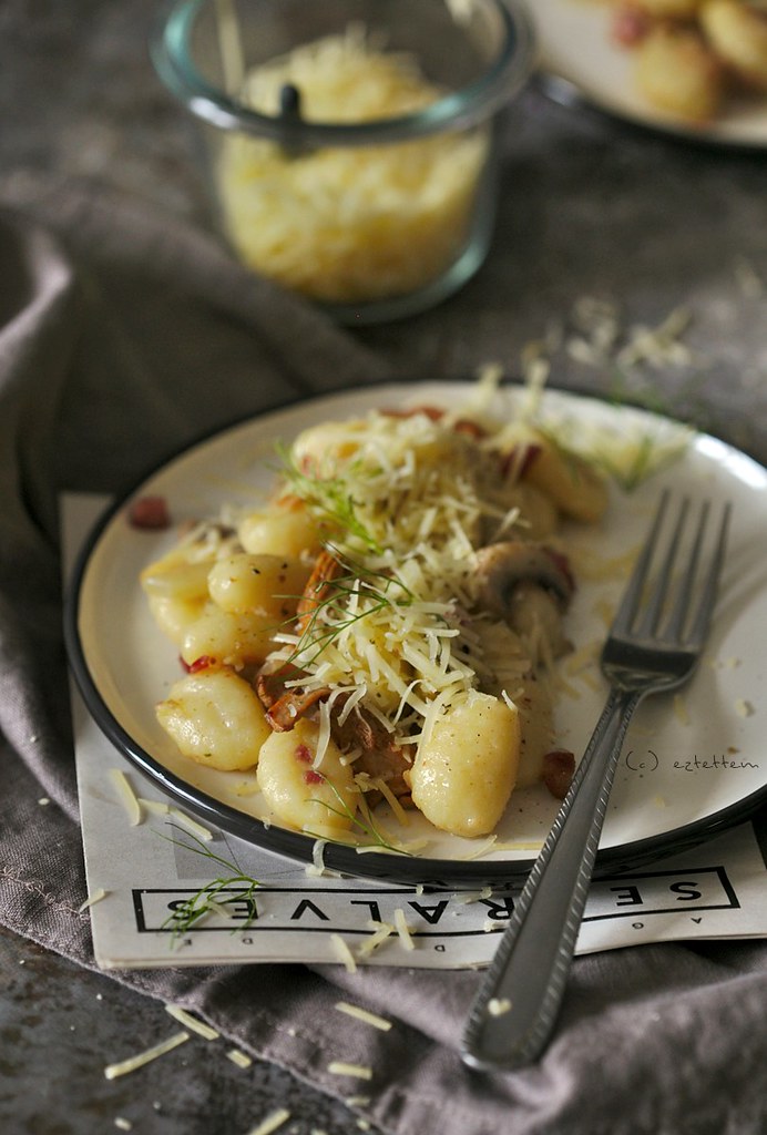 gnocchi gombával és édesköménnyel