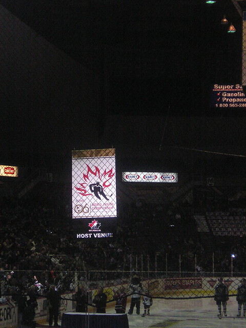 The World Champtionship 2006 Host Venue banner is hoisted