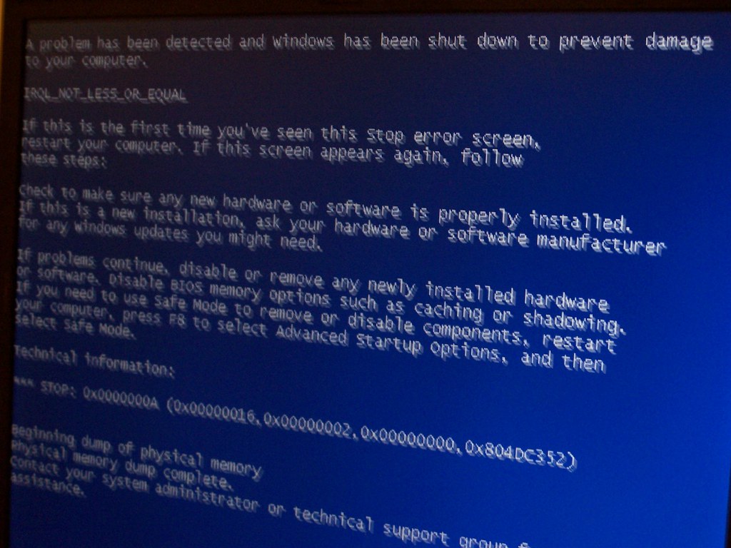 Таймер смерти. Немецкий бсод. A problem has been detected and Windows has been shutdown to prevent Damage to your Computer. The System haspisted in safe Mode.