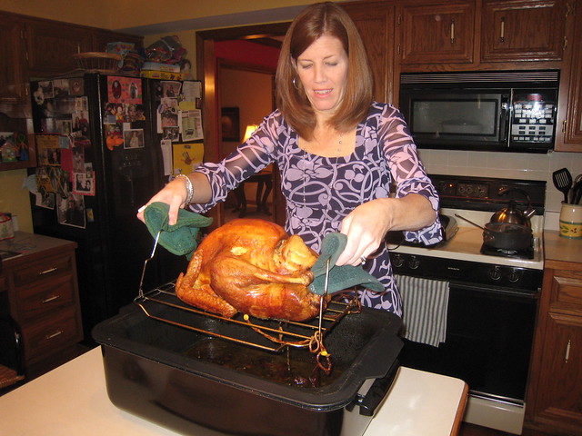 Elizabeth and the Turkey -  Thanksgiving 2007