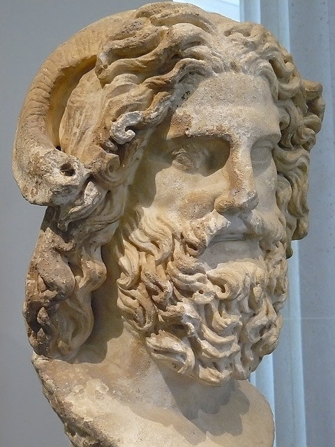 Marble head of Zeus Ammon discovered at the mouth of the Nile Roman Imperial period 120-160 CE