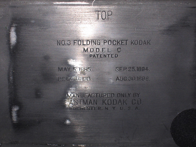 No.3 Folding Pocket Kodak Model C - Lid