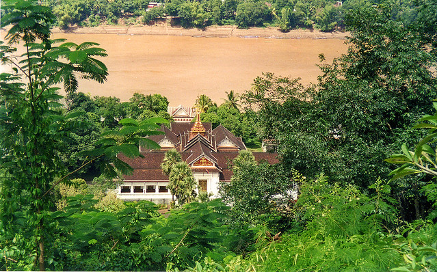 Former Royal Palace, Mekong river and tropical jungle, Luang Prabang, Laos