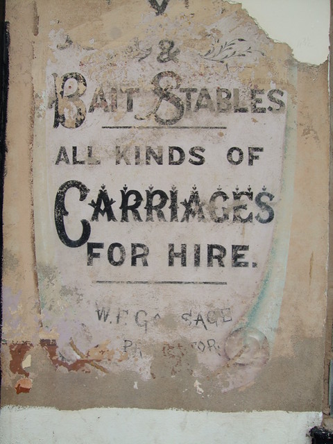 Bait stables, Leamington Spa, 19th century advertisement on…