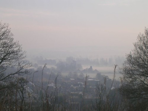 Misty view Dorking to Reigate
