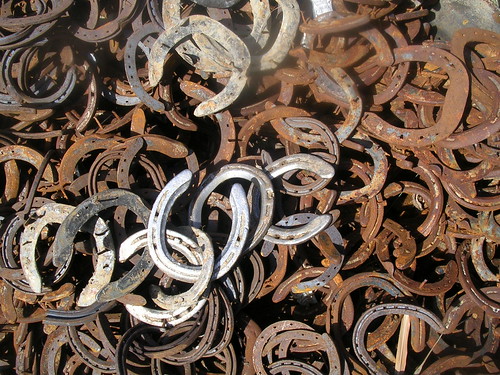 Unshod we rust A heap of horseshoes near Rodmell. Lewes to Saltdean via Rodmell